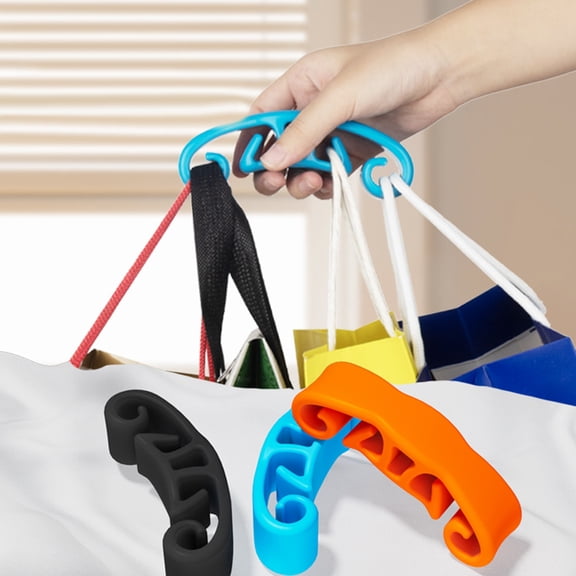 Opvise Ergonomic Grocery Bag Carrier - Lightweight Heavy-Duty Plastic Handle for Pain Relief, One-Handed Operation, Portable Multi-Purpose Shopping & Outdoor Gear Assistant (5.31" x 1.46" x 1.85")