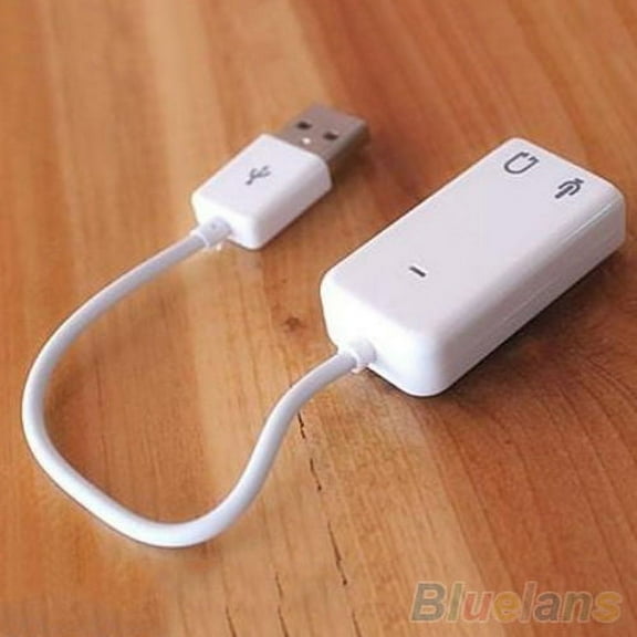 Opvise External USB 2.0 3D Virtual 7.1 Channel Audio Sound Card Adapter for PC Desktop