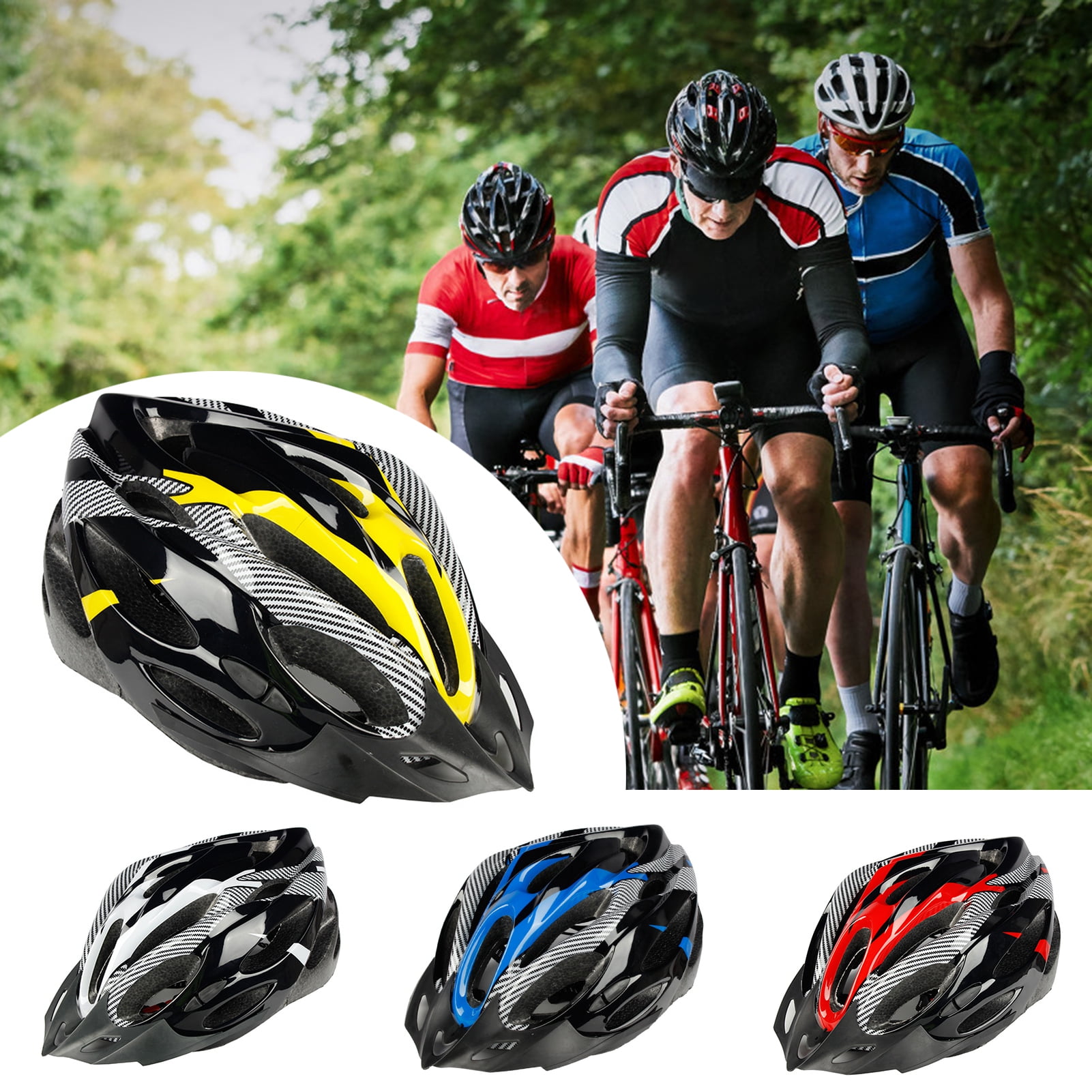 Opvise Fashion Carbon Fiber Shockproof Adjustable Mountain Bike Bicycle Cycling Helmet