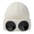 thumbnail image 1 of Opvise Fashion Glasses Knitted Hat Bomber Hat Solid Color Elastic Soft Warm Anti slip Regular Fit Ear Windproof Decorative Winter Beanie Headwear Beige, 1 of 8