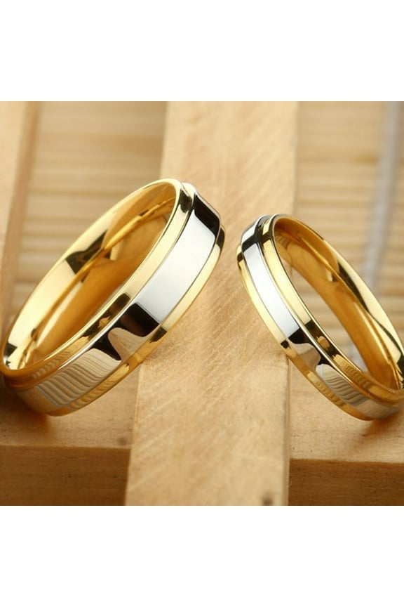 Fashion Lover Couples Women Titanium Steel Engagement Wedding Ring Band Jewelry