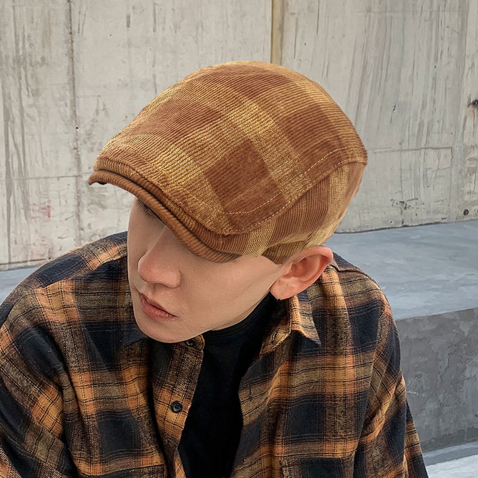 Fashion Beige and Black Checkered Hat Everyday Plaid Cap – Hat Attack New York main image 2