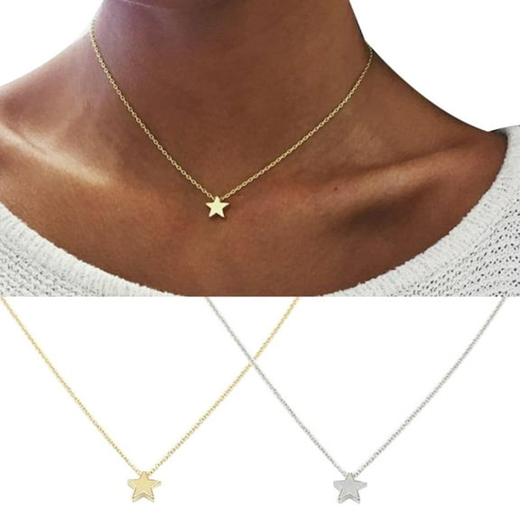 Opvise Fashion Women Party Star Pendant Chain Necklace Jewelry Valentine Day Gift