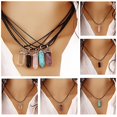 thumbnail image 1 of Opvise Faux Gemstone Rock Natural Quartz Healing Point Chakra Reiki Pendant Rope Necklace, 1 of 8