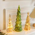 thumbnail image 1 of Opvise Glass LED Christmas Tree Lamp Lighted Tabletop Holiday Decoration Warm White Timer Battery Operated Multiple Sizes, 1 of 7