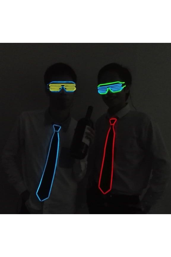 Halloween Bow Tie LED Glow in The Dark Adjustable Flashing Speed Multiple Light Colors Light Blue