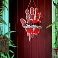 thumbnail image 1 of Opvise Halloween Door Sign Spooky Red Handprint Indoor Outdoor Front Door Wall Hanging Decoration Welcome Doorplate Red, 1 of 7