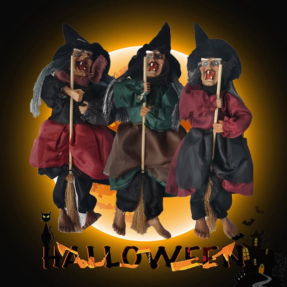 Opvise Halloween Ornament KTV Cloth Voice Control Witch Party Decoration with Light Random Color
