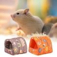 thumbnail image 1 of Opvise Hamster Nest Printing Semi-closed Soft Big Space Comfortable Keep Warm Practical Elephant Pattern Hamster Bed for Winter Pink, 1 of 8