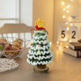 thumbnail image 1 of Opvise Handmade Crochet Christmas Tree Decoration Tabletop Knitted Small Artificial Flocking Christmas Tree for Home Office Holiday Decor, 1 of 8