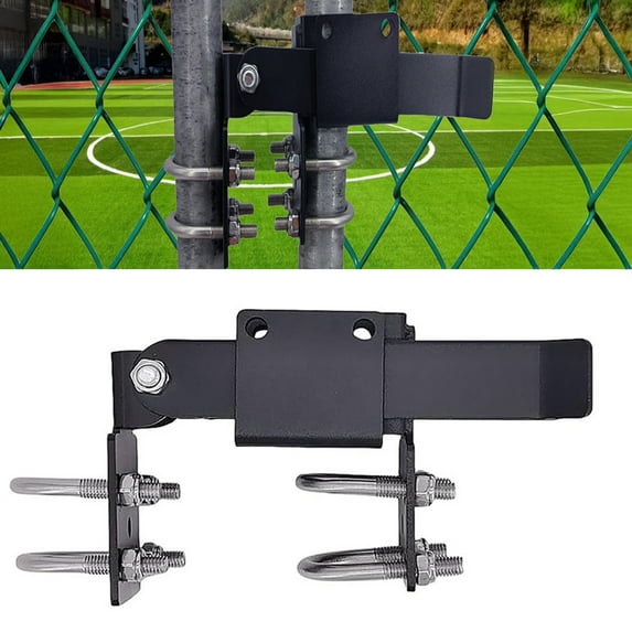 Opvise Heavy-Duty Galvanized Steel Double Gate Latch for 1-3/8" Pipe Fences, Weatherproof & Rust-Resistant Outdoor Security Latch with Padlock Hole, Easy Installation for Ranches, Farms, Factories