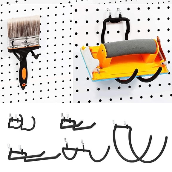 Opvise Heavy Duty Wall Mountable Hanger Hook - Durable Iron Storage Hook for Shelves, Garages, Tools, Kitchen - 10kg Load Capacity (Multiple Sizes A-E)