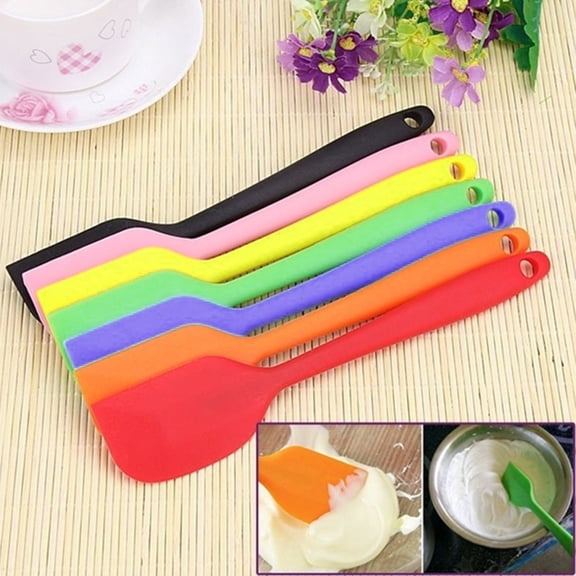 Opvise Home Kitchen Silicone Flexible Spatulas Cake Cream Scraper Cooking Baking Tool Purple