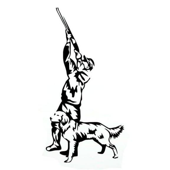 Opvise Hunter Hunting with Dog Car Body Sticker Cool Reflective Window DIY Door Decal