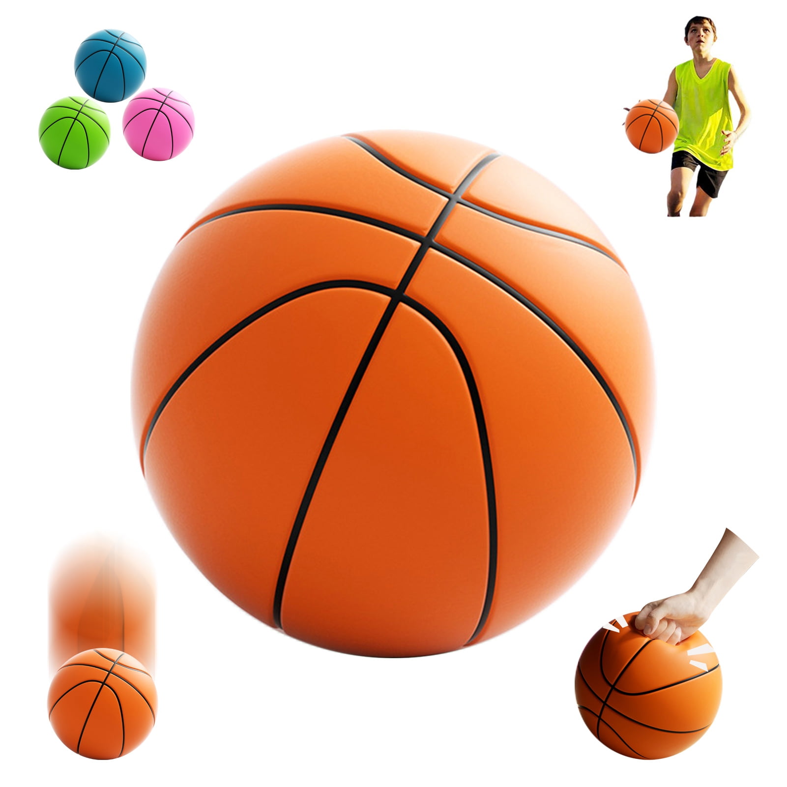 Opvise Indoor Silent Basketball High Rebound Low Noise Dribbling Training High Density Foam Practice Sports Bouncy Ball s s Gift