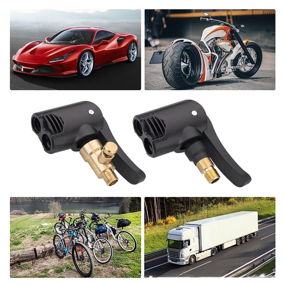 Opvise Inflator Pump Head Leakproof Direct Replacement 2 in 1 Presta Schrader Compatible Car Tyre Inflator Connector for Bicycle