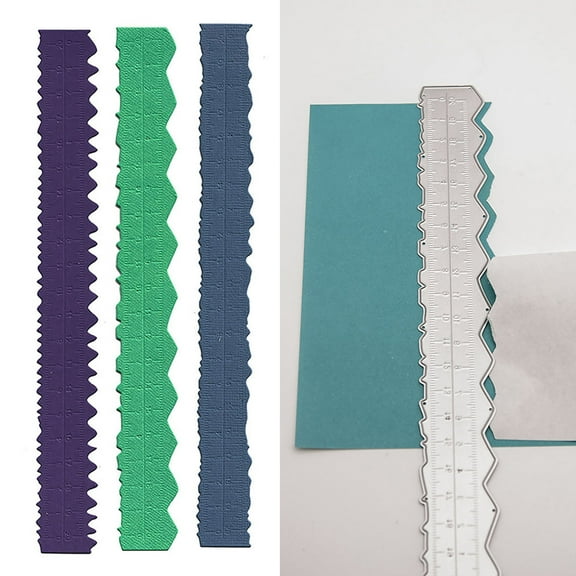 Opvise Irregular Edge Craft Ruler Set - Carbon Steel Tearing & Drawing Tool for Scrapbooking, DIY, Papercraft Sets