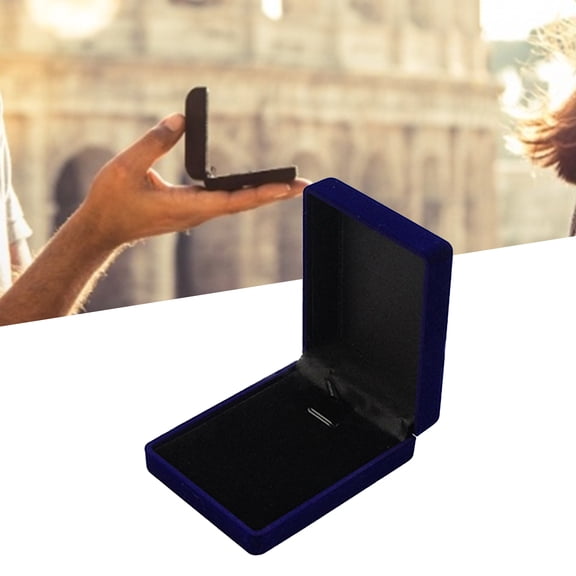 Opvise Jewelry Box Portable Cuboid Velvet Plastic Women Jewelry Container for Home