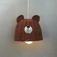thumbnail image 1 of Opvise Lampshade Cover Bear Shape Dust-proof Rattan Lovely Appearance Replacement Lamp Shade for Home, 1 of 1