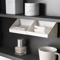 thumbnail image 1 of Opvise Large Tilt Opening Adhesive Wall Mount Plastic Storage Rack - Space-Saving Organizer for Home, Kitchen, Bathroom, Cabinet (11cm x 8cm x 8cm), 1 of 8
