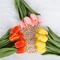 thumbnail image 1 of Opvise Lifelike 37cm Artificial Tulip Stems - Faux Silk Flowers for Home Decor, Weddings, Spring Parties, Reusable Vibrant Floral Arrangements Pink & Green, 1 of 8