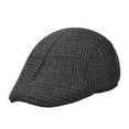 thumbnail image 1 of Opvise Men Fashion Beret Plaid Peaked Dome Short Brim Sweat Absorption Vintage Windproof Sun Painter Hat Streetwear Dark Gray, 1 of 7