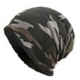 thumbnail image 1 of Opvise Men Fashion Winter Hat Camouflage Print Fleece Baggy Elastic Soft Cold-proof Lightweight Breathable Color Matching Men Beanie for Daily Wear Army Green, 1 of 8