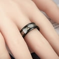 thumbnail image 1 of Opvise Men Ring Glossy Simple Jewelry Accessory Dragon Pattern Glowing Ring for Dating Golden, 1 of 8