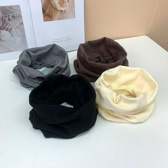 Opvise Men Women Thermal Scarf Thickened Double-Sided Velvet Lining Winter Dyeing Scarf Good Heating Insulation High Elasticity Scarf Grey