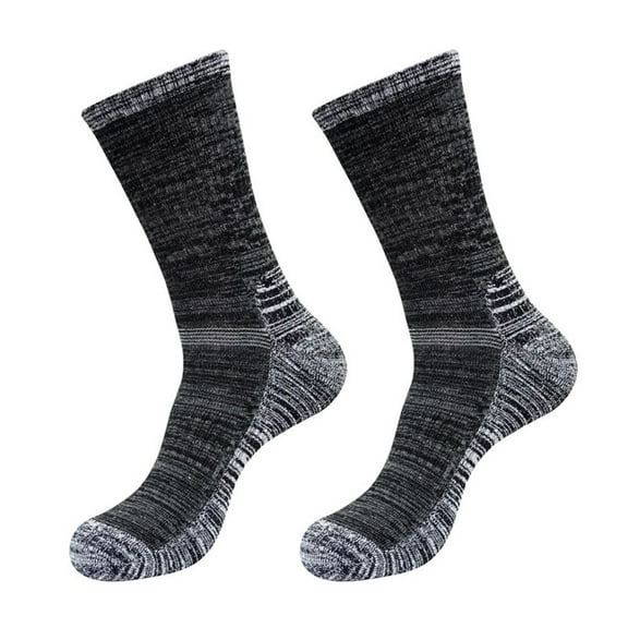Opvise Mens Socks 1 Pair Men Winter Sports Socks Mid-tube Thickened Soft Anti-slip Elastic Patchwork Color Matching No Odor Basketball Football Jogging Socks Blue