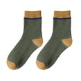 thumbnail image 1 of Opvise Mens Socks 1 Pair Mid Calf Socks Contrast Color Moisture Wicking Thickened Stretchy Terry Coldproof Soft Autumn Winter Men Sports Socks Daily Wear Yellow, 1 of 8