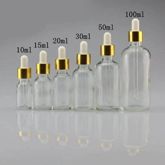 Opvise Mini 5ml-100ml Transparent Glass Reagent Liquid Pipette Empty Cosmetic Bottle
