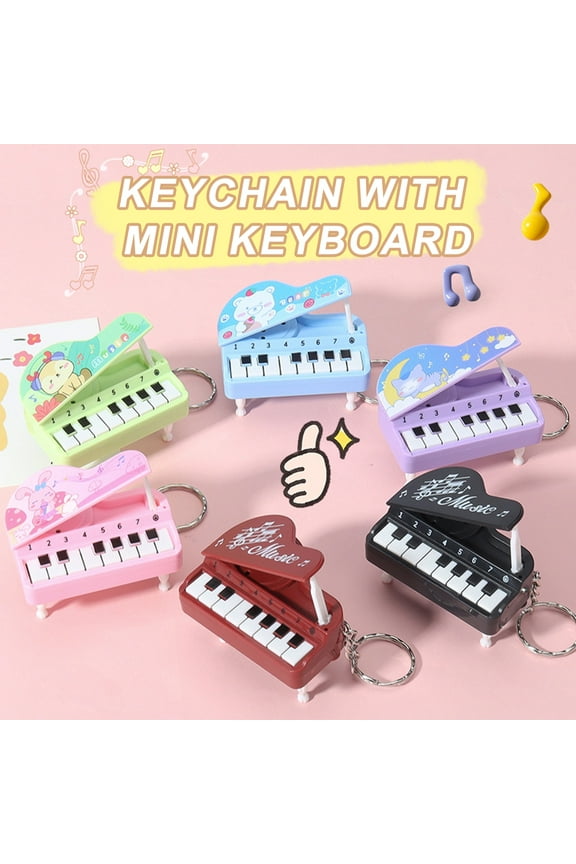 Mini Electronic Piano Toy Music Interactive Portable Bag Decoration Hanging Pendant Keychain Keyring Piano Working Finger Piano Gift