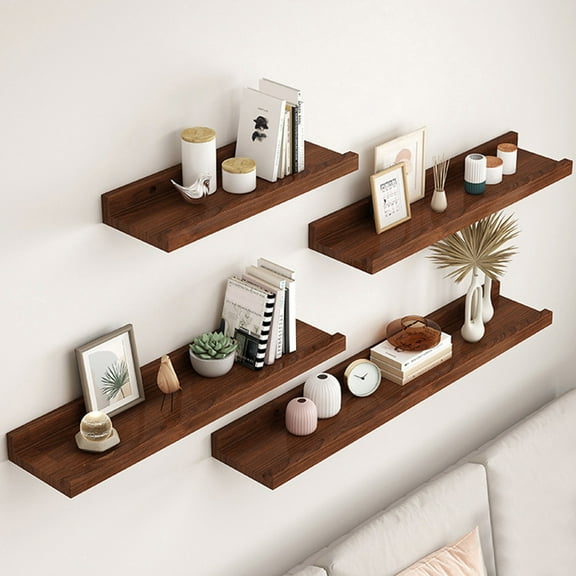 Opvise Modern Wall Mounted Storage Rack Strong Load-bearing Simple Installation Bathroom Floating Shelves Display Organizer