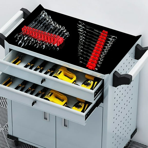 Opvise Modular Heavy-Duty Wrench Organizer Rack with Magnetic Design - Toolbox Storage Solution for Adjustable, Ratchet, Open-End Wrenches