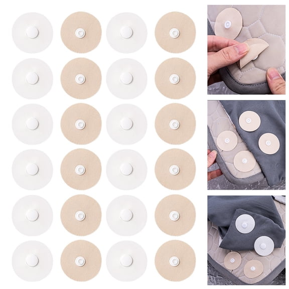 Opvise Non-Slip Quilt Buckle Clips, 24 Pairs Lightweight Plastic Bedding Fasteners, Strong Adhesive Snap-Button Design for Home Travel Hotel Dorm Decor
