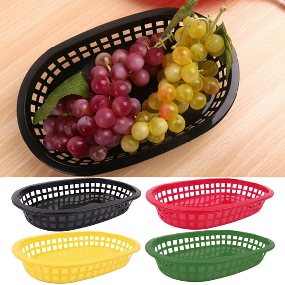 Opvise Oval Storage Basket Plastic Storage Baskets, Space-Saving