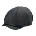 thumbnail image 1 of Opvise Painter Hat All-match Retro Portable Universal Everyday Wear Cotton Blend Herringbone Pattern Men Fashion Beret for Winter Coffee, 1 of 8