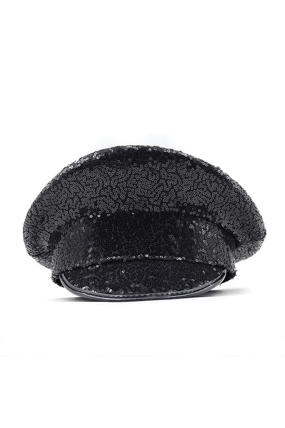 Performance Sequin Hat Unisex Lightweight Party Cosplay Sergeant Cap Festival Photo Prop Women Men Captain Birthday Sailor Hat Black