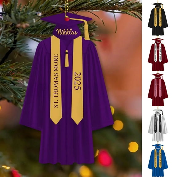Opvise Personalized Graduation Ornament Customized with Name & Year - High-Quality Acrylic Keepsake for Christmas Tree Decor, Graduation Party, Souvenir Display (3.15", 4", 5", 6 Inch Sizes)