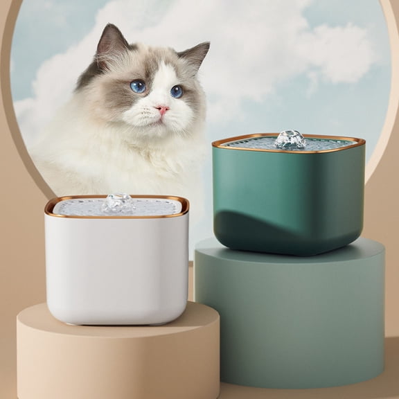 Opvise Pet Water Dispenser Multiple Filters Silent Design Plug-in Type Automatic Pet Dog Cat Water Fountain Pet Supplies White
