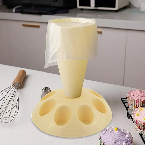 Opvise Piping Bag Stand with 8 Icing Nozzles Holders Detachable Base Cake Decorating Pastry Piping Tool Holder Pastry Bag Supporter Baking Accessories