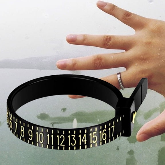 Opvise Portable Reusable Accurate Ring Sizer Gauge Measuring Tool Jewelry Accessories