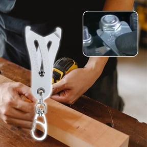 Opvise Portable Thread Size Checker Keychain Precision Thread Ruler Precise Nut And Bolt Thread Checker Inch Metric Hexagon Nut Thread Measuring Gauge Thread Size Quick Manual Measuring Silver
