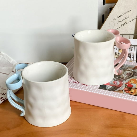 Opvise Premium Ceramic Festive Bow Mug with Insulated Handle, 350ml Capacity, Durable Coffee Cup for Hot Beverages, Holiday Gift, Home & Office Drinkware