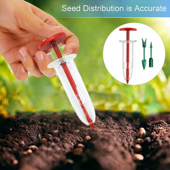 Opvise Premium Mini Seeder Kit - Compact Hand Sowing Tool for Gardening, Lightweight Durable Plastic Planter Accessories with Ergonomic Design B