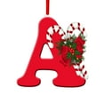 thumbnail image 1 of Opvise Red Color 26-Letter Hanging Ornaments with Lanyard & Christmas Flower Charms Christmas Tree Drop Decoration Holiday Party New Year Christmas Home Decoration for Christmas O, 1 of 8