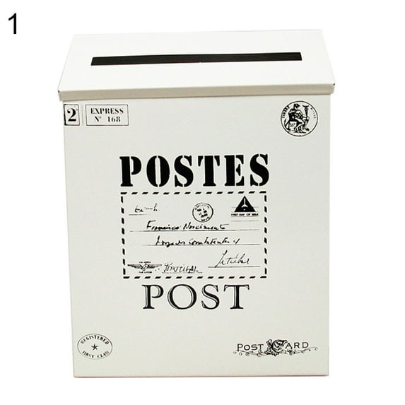 Opvise Retro Metal Wall Mounted Mailbox Bucket Newspaper Letter Box Post Garden Decor 1#