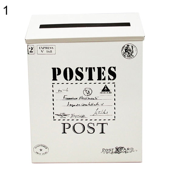 Opvise Retro Metal Wall Mounted Mailbox Bucket Newspaper Letter Box Post Garden Decor 9#