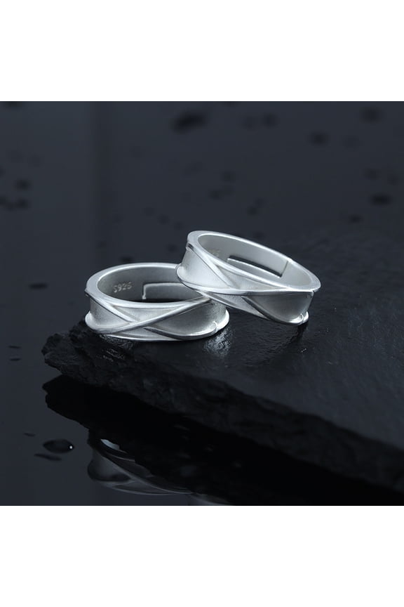 Ring Shiny Polishing Fine Sandblasting Geometric Adjustable Opening Alloy Couple Sun Wukong Time Ring Valentine Gift